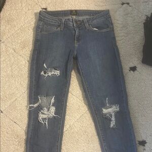 Distressed Blue Jeans